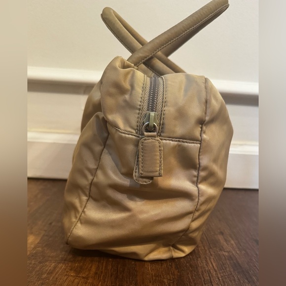 Prada Beige Green Nylon Handbag - Picture 5 of 14